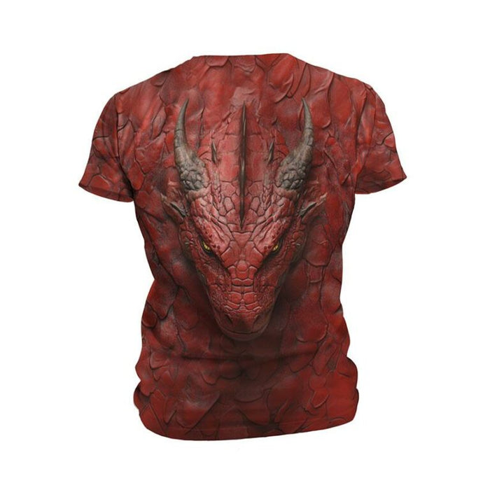 Kids Red Dragon Print Athletic T-Shirt