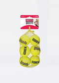 Pack of KONG SqueakAir tennis-style dog balls with squeakers, medium size, in bright colours