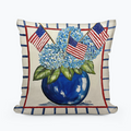 Kristies Americana Hydrangea Square Pillow