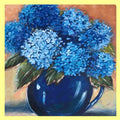 Kristies Solid Blue Pitcher and Hydrangeas Square Swap