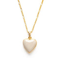 Large Enamel Heart Locket Necklace