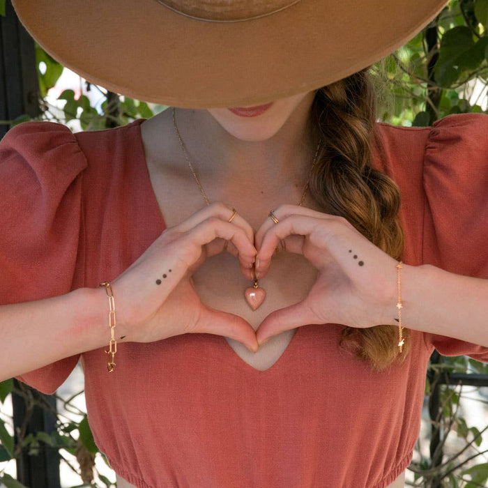 Large Enamel Heart Locket Necklace
