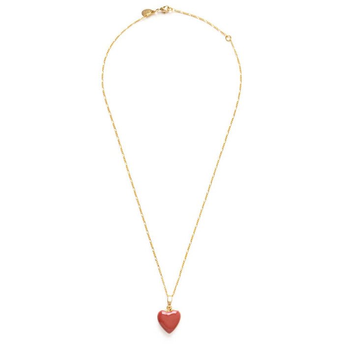 Large Enamel Heart Locket Necklace