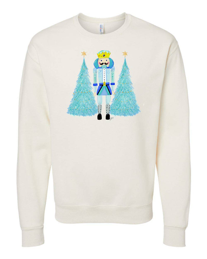 LAURA BLUE NUTCRACKER CREW NECK SWEATSHIRT