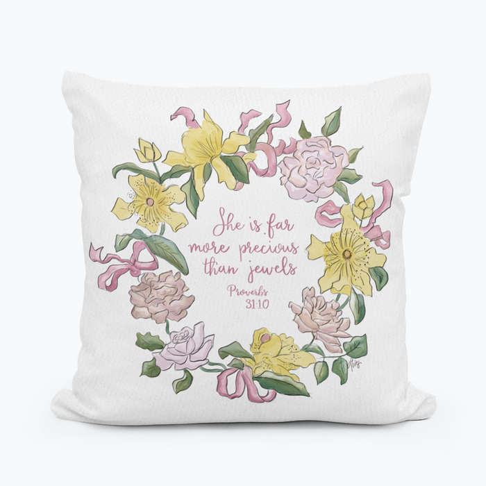 Laura More Precious Than Jewels  Pillow