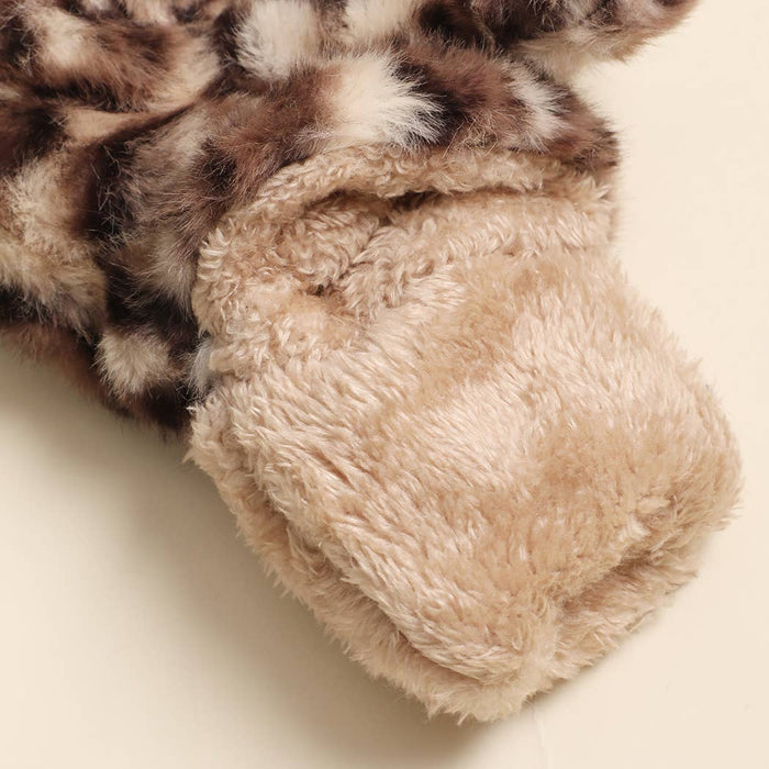 Leopard Faux Fur Mittens