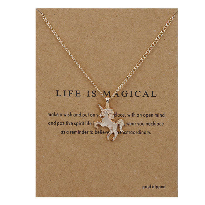 "Life Is Magical" Unicorn Statement Necklace - 64 Corp