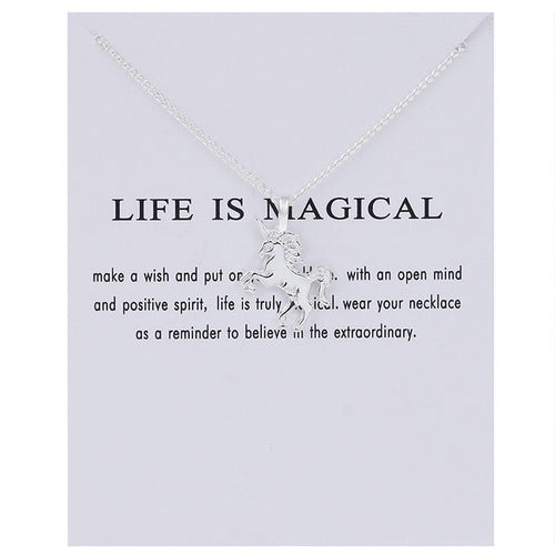 "Life Is Magical" Unicorn Statement Necklace - 64 Corp