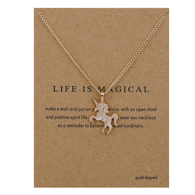 "Life Is Magical" Unicorn Statement Necklace - 64 Corp