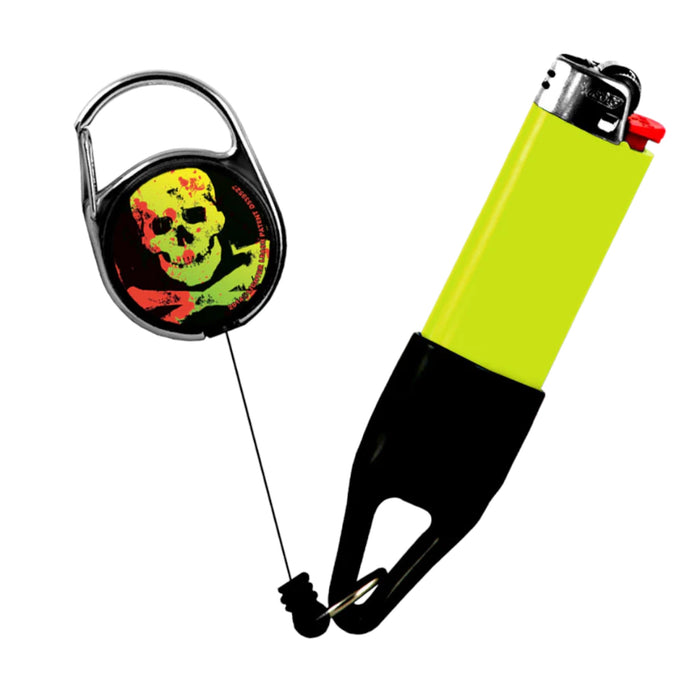 Lighter Leash Retractable Lighter Holder -Skull Series - Standard Size - 3PK