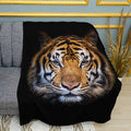 Majestic Tiger Portrait Graphic Print Plush Fleece Throw Blanket