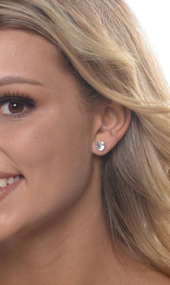 Marshmallow Mini Bling Sterling Silver Stud Earrings