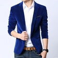 Mens blazer slim fit suit jacket black navy blue velvet 2018 spring autumn outwear coat Free shipping Suits For Men - 64 Corp
