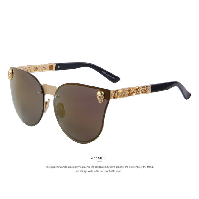 MERRY'S Fashion Women Gothic Eyewear Skull Frame Metal Temple Oculos de sol UV400 - 64 Corp