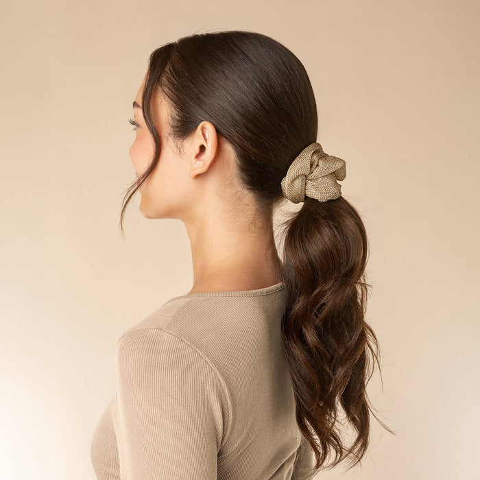 Metallic Mesh and Recycled Fabric Satin Scrunchies