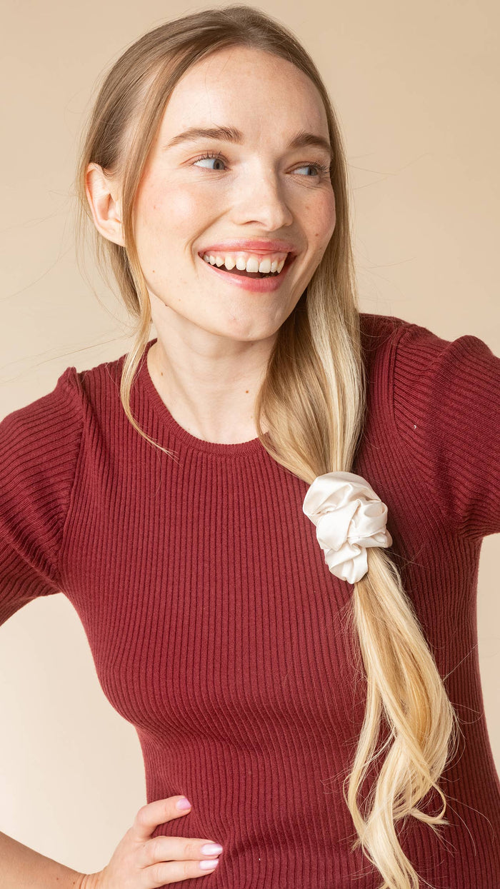Metallic Mesh and Recycled Fabric Satin Scrunchies