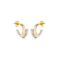 Mixed Metal Gota Huggie Hoop Earrings