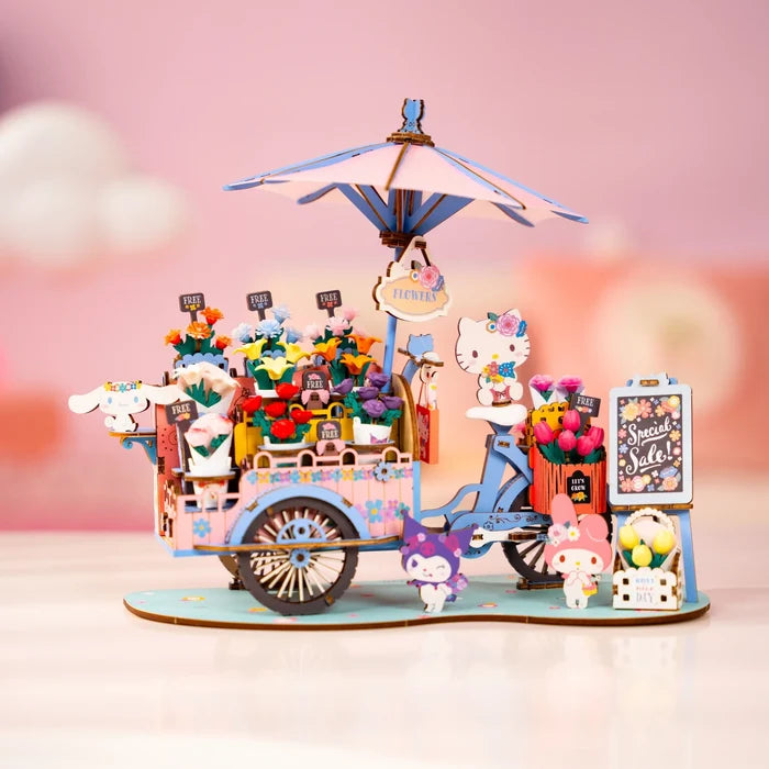 Modern Wooden Puzzle: Hello Kitty® and Friends Flower Cart