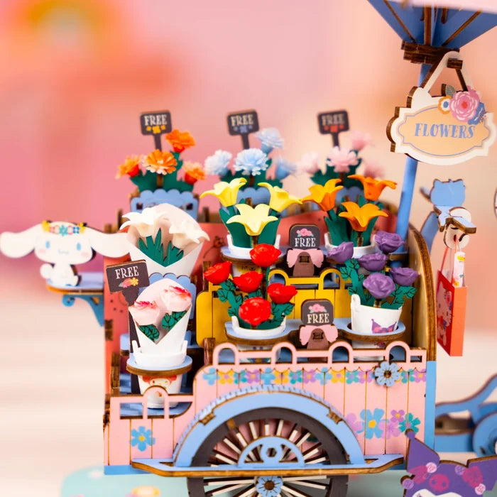 Modern Wooden Puzzle: Hello Kitty® and Friends Flower Cart