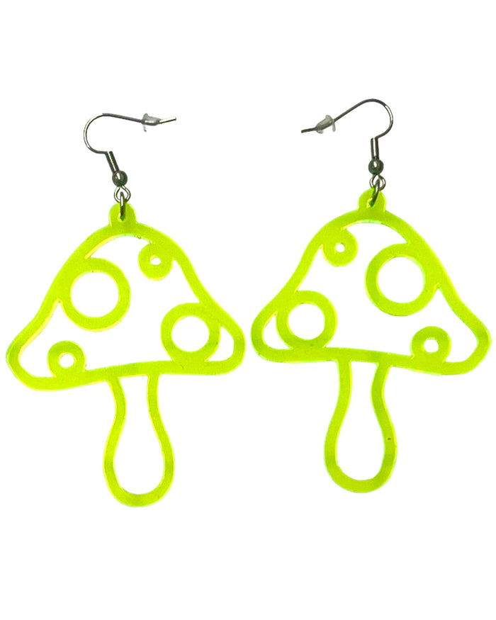 Mushroom Cutout Earrings, Dangle Earrings, - One Stop Rave