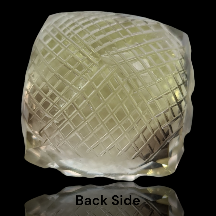Natural 1 piece hand carved Yellow Quartz  : Cushion Shape | Size:26mm - The LabradoriteKing