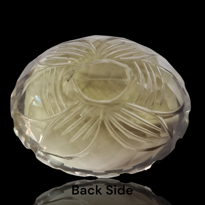 Natural 1 piece hand carved Yellow Quartz  : Oval Shape | Size:30x24mm - The LabradoriteKing