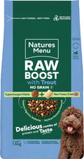 Natures Menu Raw Boost with trout grain free dry dog food with freeze dried raw bites