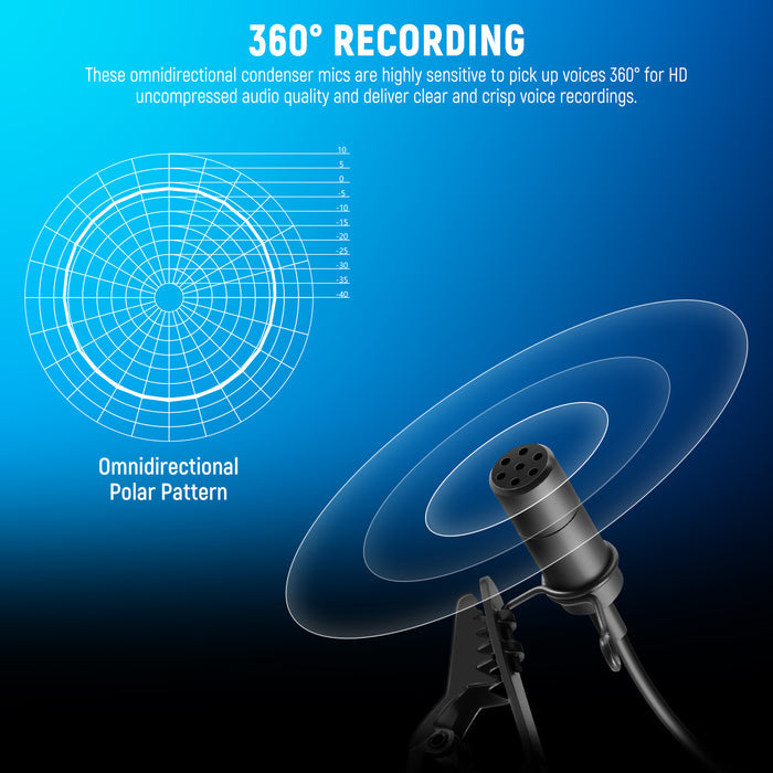 NEEWER CM5 Wired Lavalier Lapel Omnidirectional Condenser Microphone