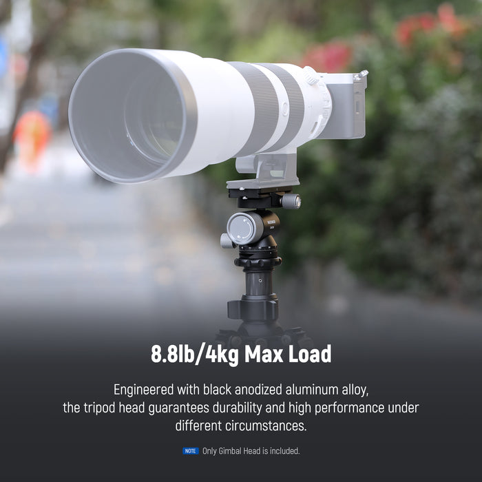 the tripod head guarantees durability and high performance under different circumstances.