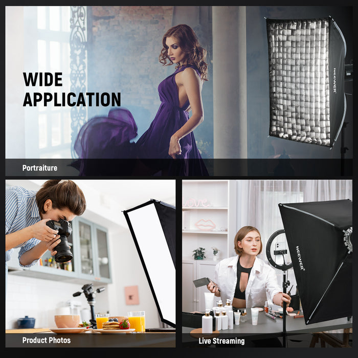 Wide Applications of the NEEWER NS16S Rectangular Softbox