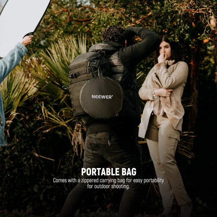NEEWER SF7575F Collapsible Photography Reflector Set includes a zippered carrying bag.
