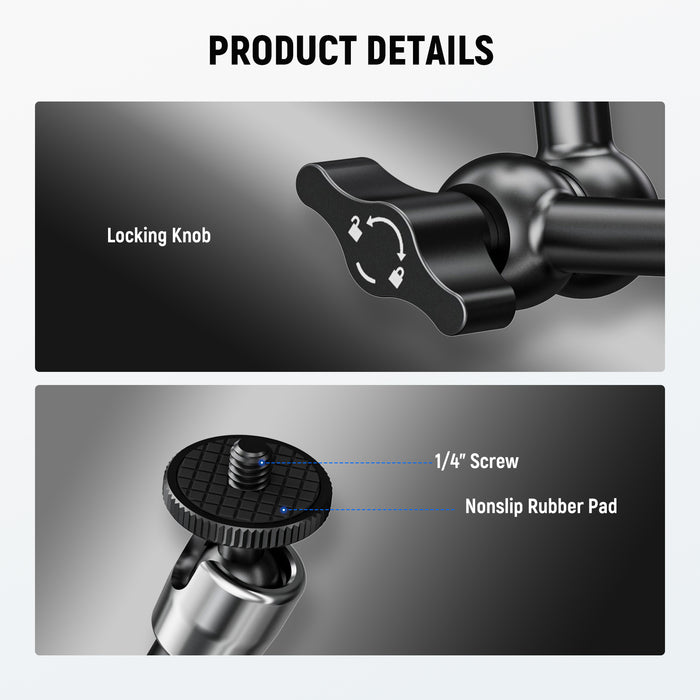 NEEWER ST08 9.8"/25cm Aluminum Alloy Magic Arm