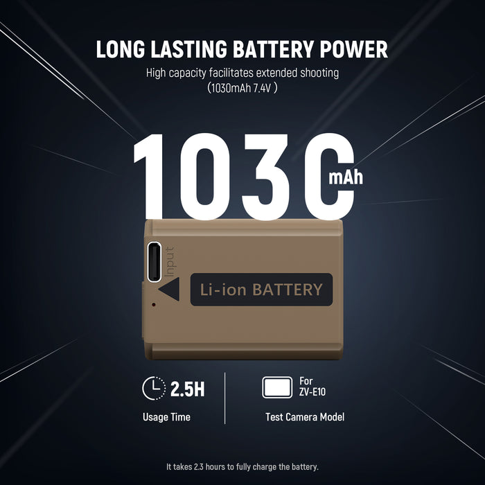 NEEWER TNP-FW50 1030mAh NP-FW50 Replacement Camera Battery