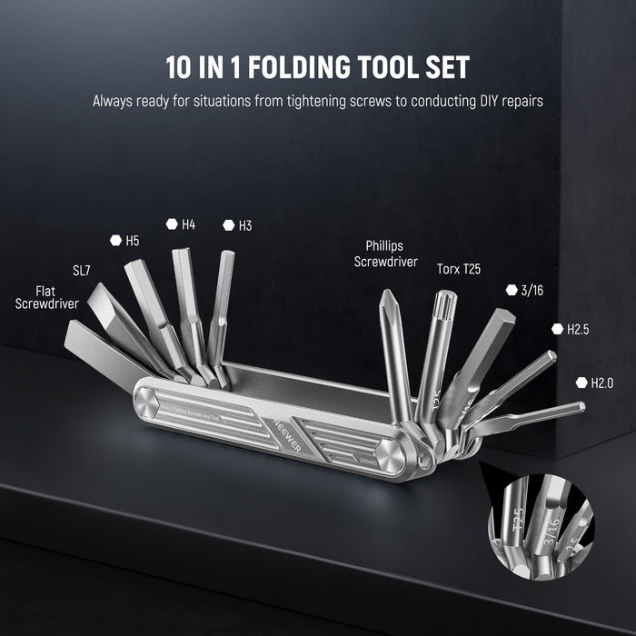 NEEWER UA048 10 in 1 Folding Screwdrivers Tool Set