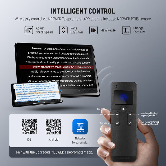Methods for Controlling NEEWER X14 III Video Teleprompter