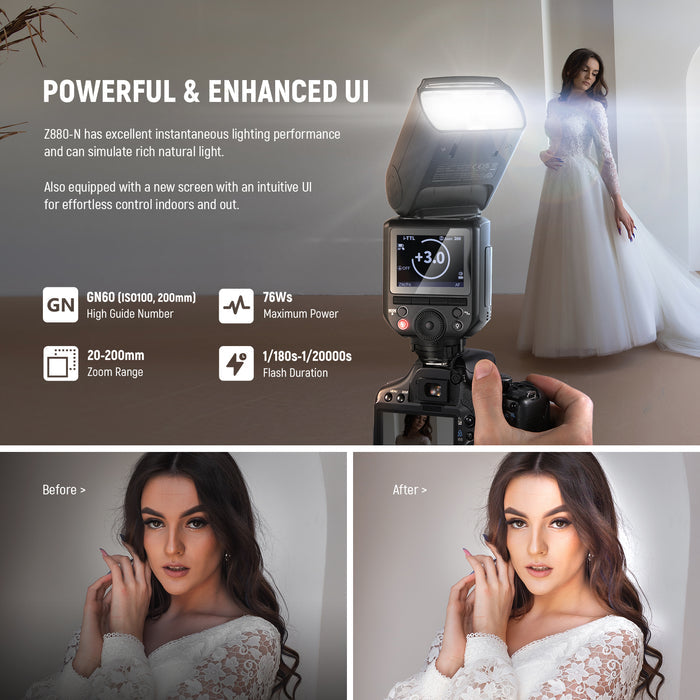 NEEWER Z880 GN60 2.4G TTL Camera Flash Speedlite