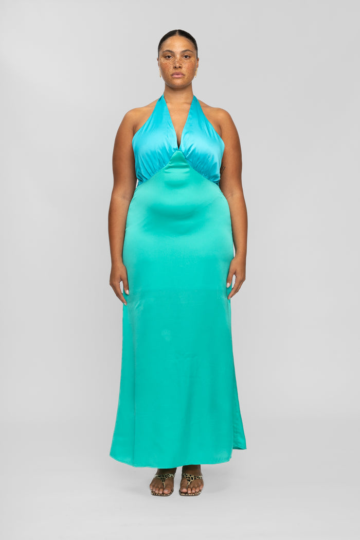 Oahu Slip Dress - Aquamarine