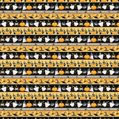 Olde Salem's Black Hat Society Multi Novelty Stripe Glow Fabric 315G-39