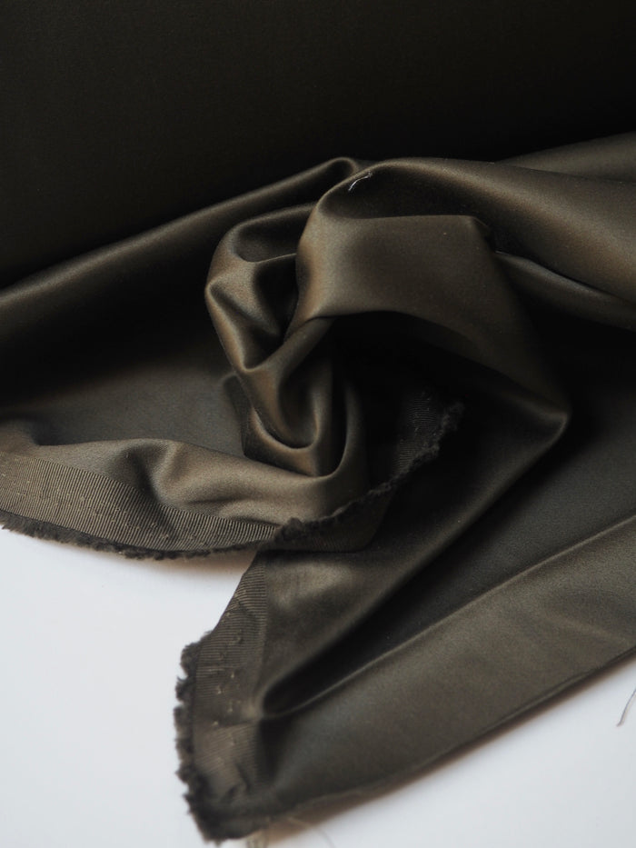 Olive Green Cotton Satin