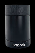 Black Onrok cannabis storage container with textured lid.