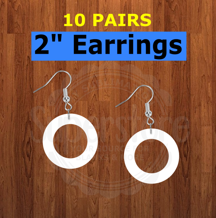 Open circle earrings size 2inch - BULK PURCHASE 10pair