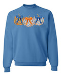 ORANGE & BLUE PATTERN PUMPKIN CREW NECK SWEATSHIRT