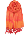 Orange Paisley Rave Pashmina, Pashmina, - One Stop Rave
