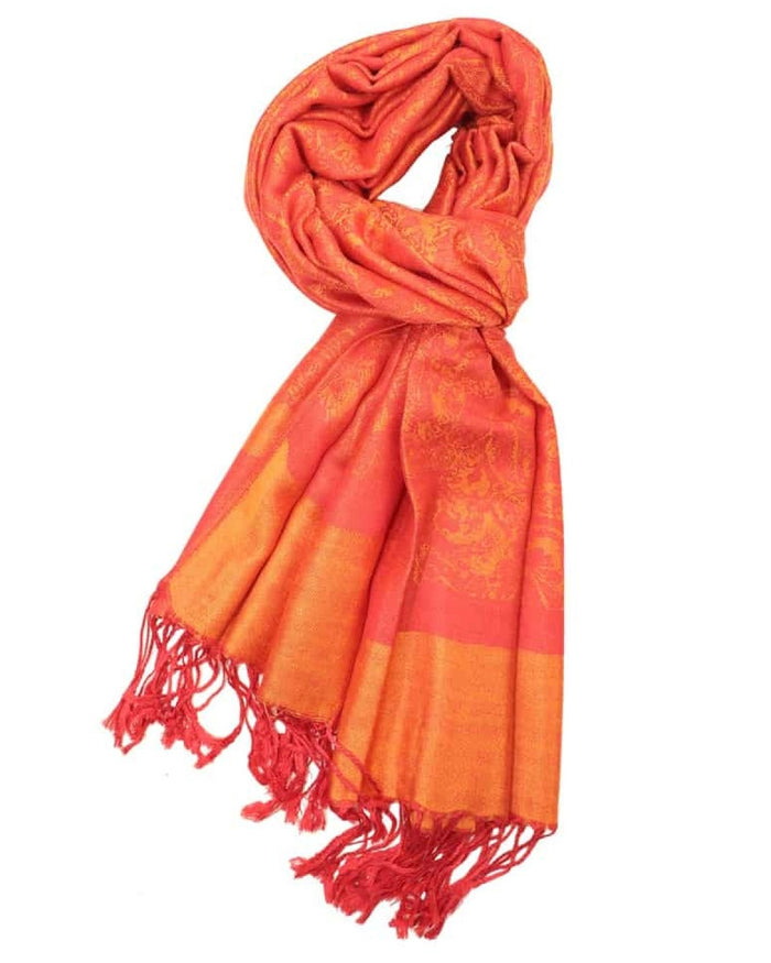 Orange Paisley Rave Pashmina, Pashmina, - One Stop Rave
