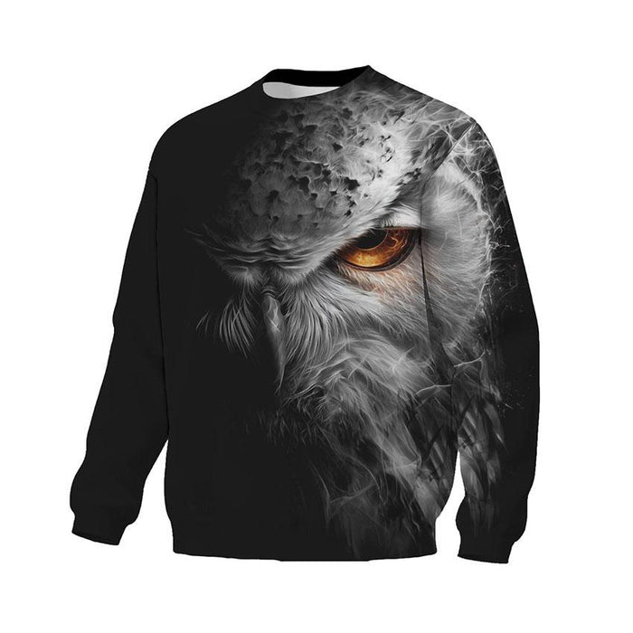 Owl Guardian of the Night Print Sweatshirt - Unisex Fleece Crewneck