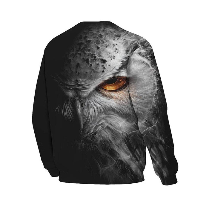 Owl Guardian of the Night Print Sweatshirt - Unisex Fleece Crewneck
