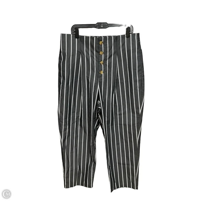 Pants Cropped By Who What Wear In Striped Pattern, Size: 16
