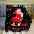 Party Santa Christmas Print Plush Fleece Throw Blanket