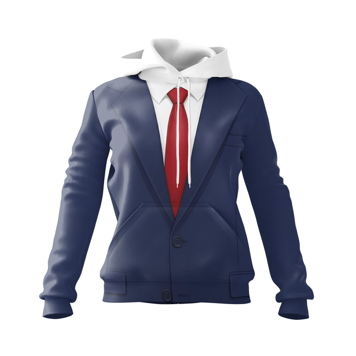 Politician Suit Graphic Hoodie Women's Fleece Pullover
