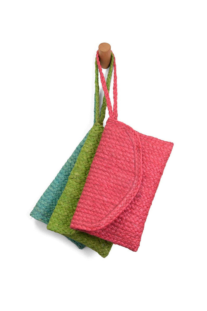 Portia Jute Clutch Wristlet